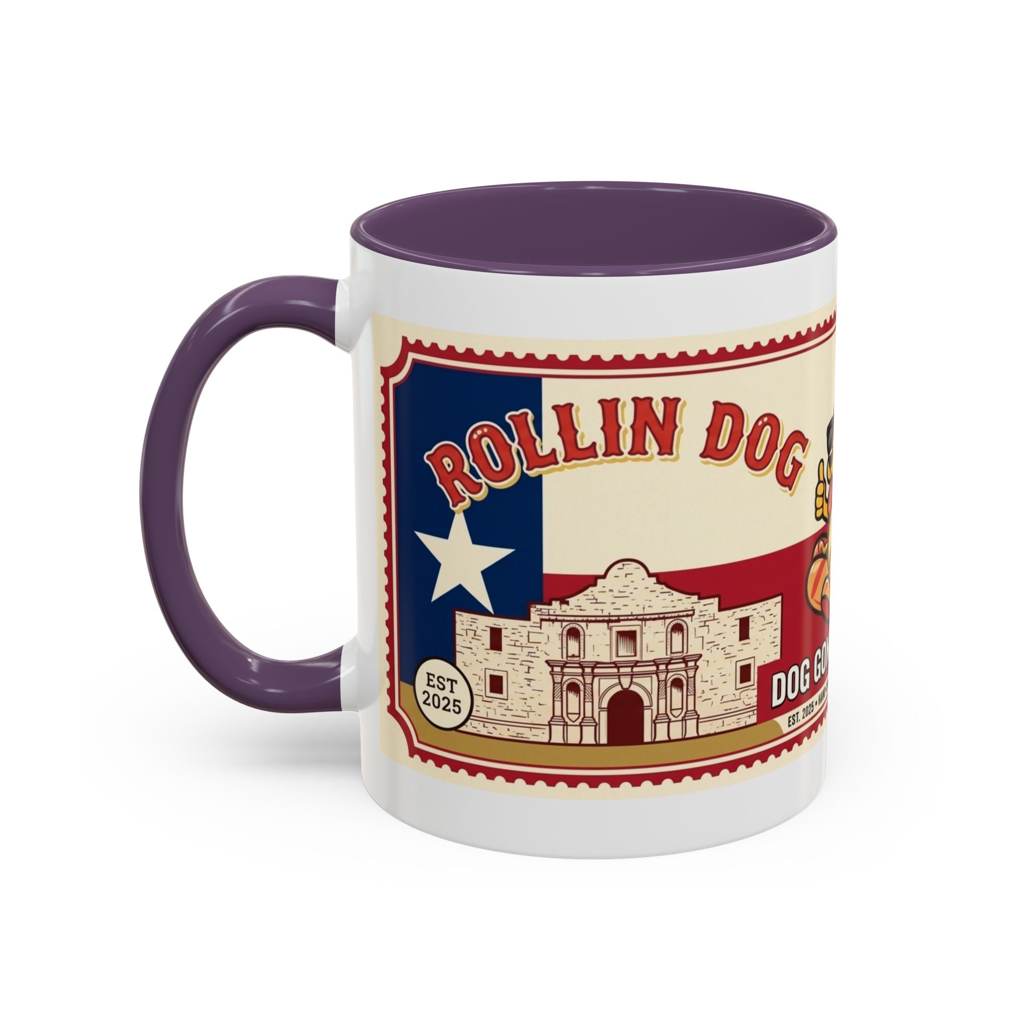 Rollin Dog Coffee Mug — Retro 'Dog Gone Delicious' Hot Dog Design (11/15oz)