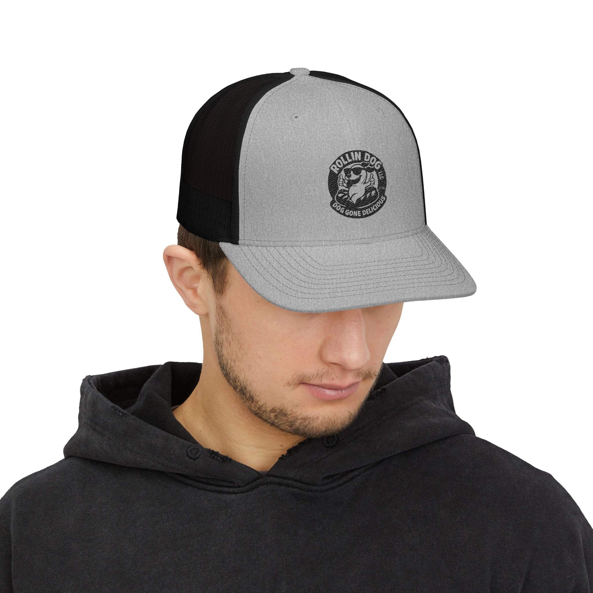 Trucker Cap — "Rollin' Dog" Embroidered Snapback