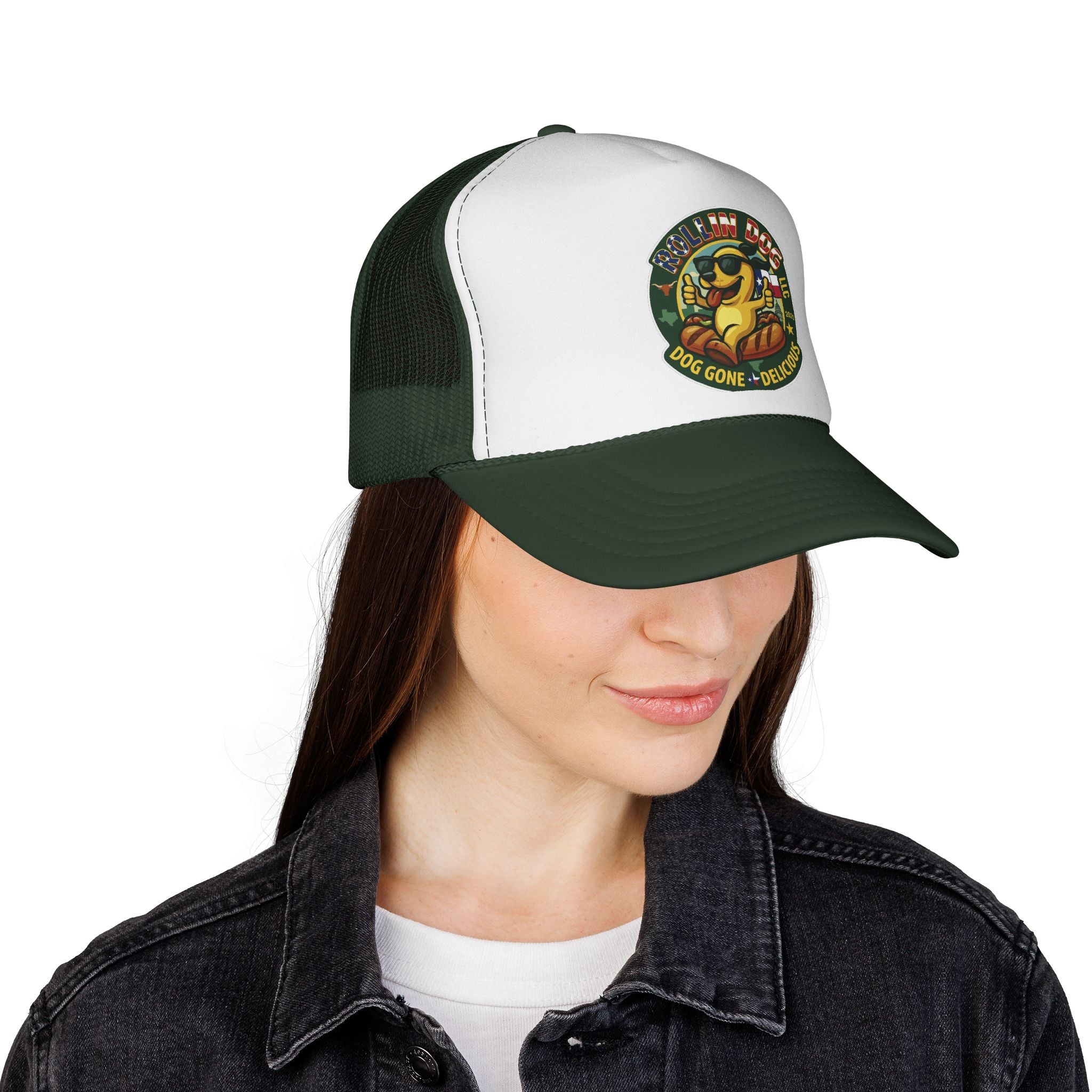 Texas Trucker Cap — Retro 'Dog Gone Delicious' Sunglasses Dog Patch