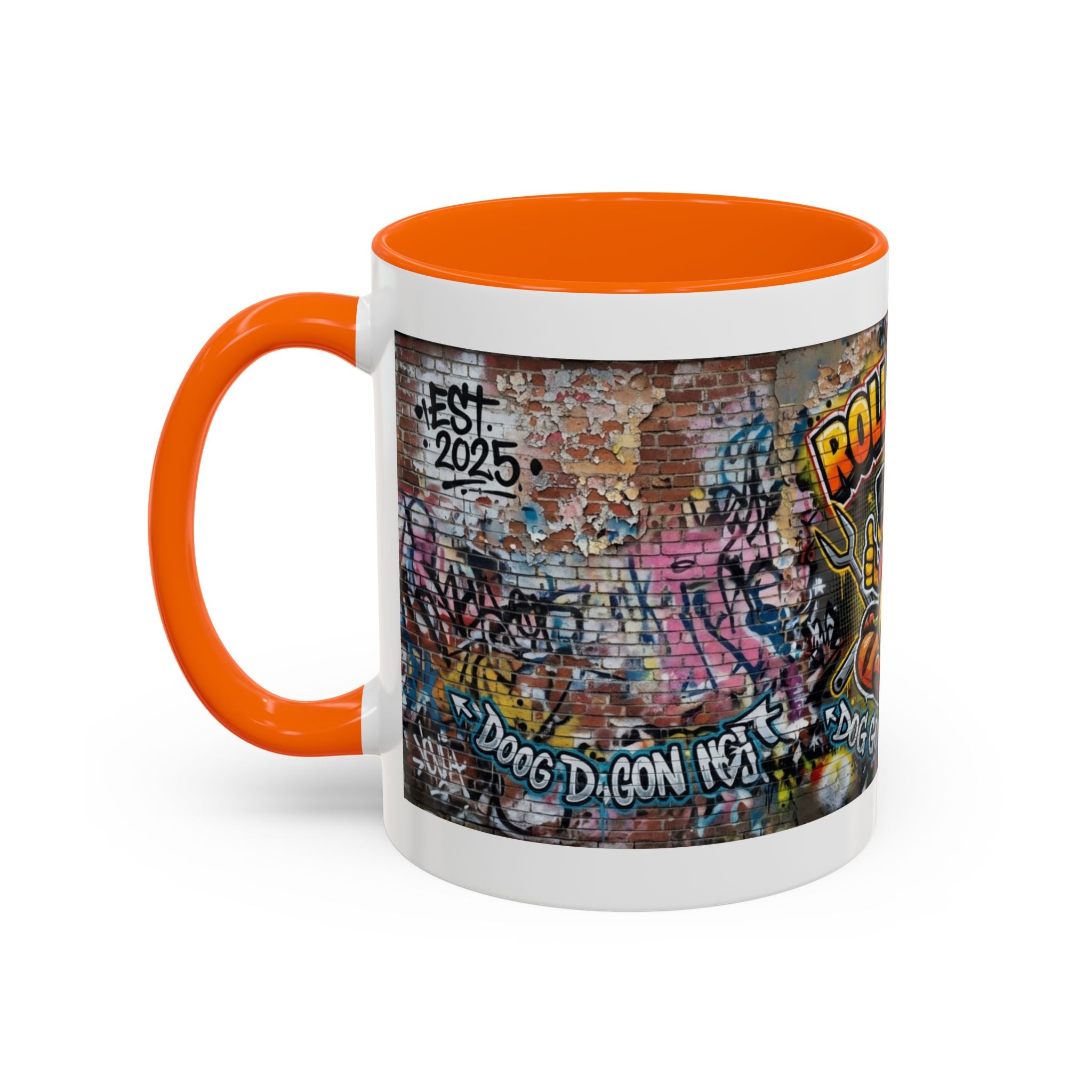 Rollin' Dog Graffiti Coffee Mug – "Dog Gone Delicious" Accent Mug