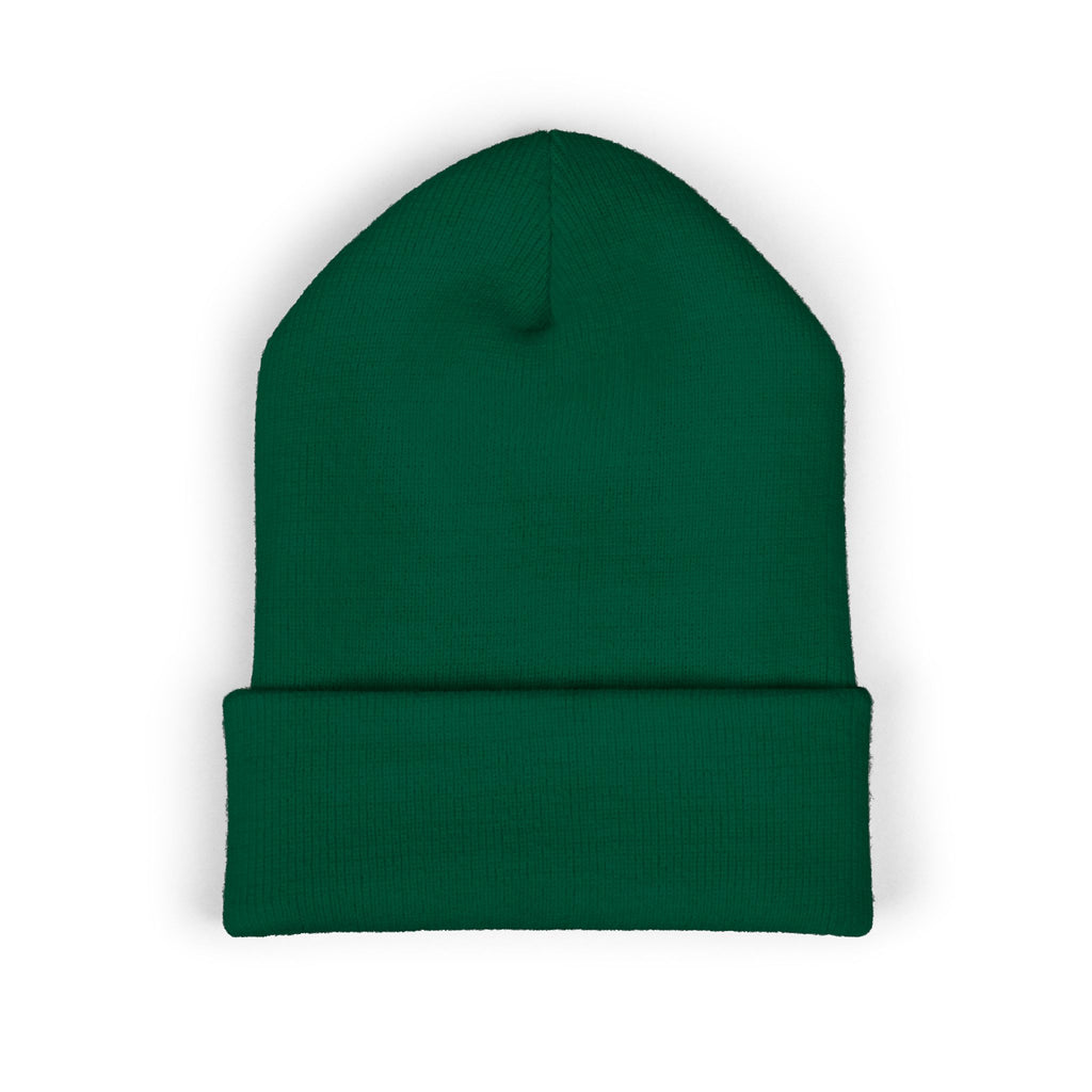 Embroidered Classic White Cuffed Beanie - Rollin Dog LLC Logo