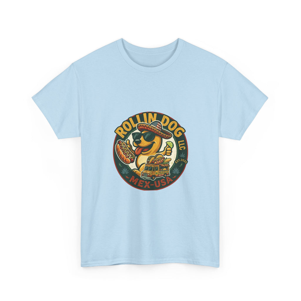 Rollin' Dog Hot Dog T-Shirt – Retro Mexican Street Food Graphic Tee