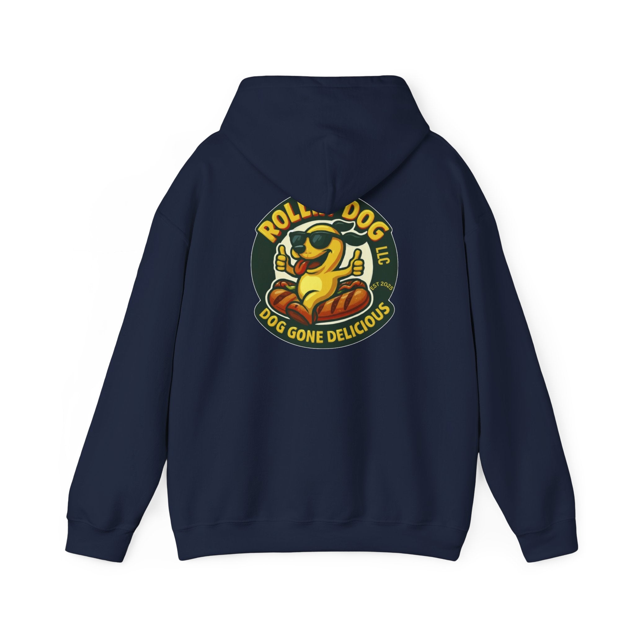 Original Dog Logo Hoodie — 'Rollin Dog LLC: Dog Gone Delicious' Graphic Pullover