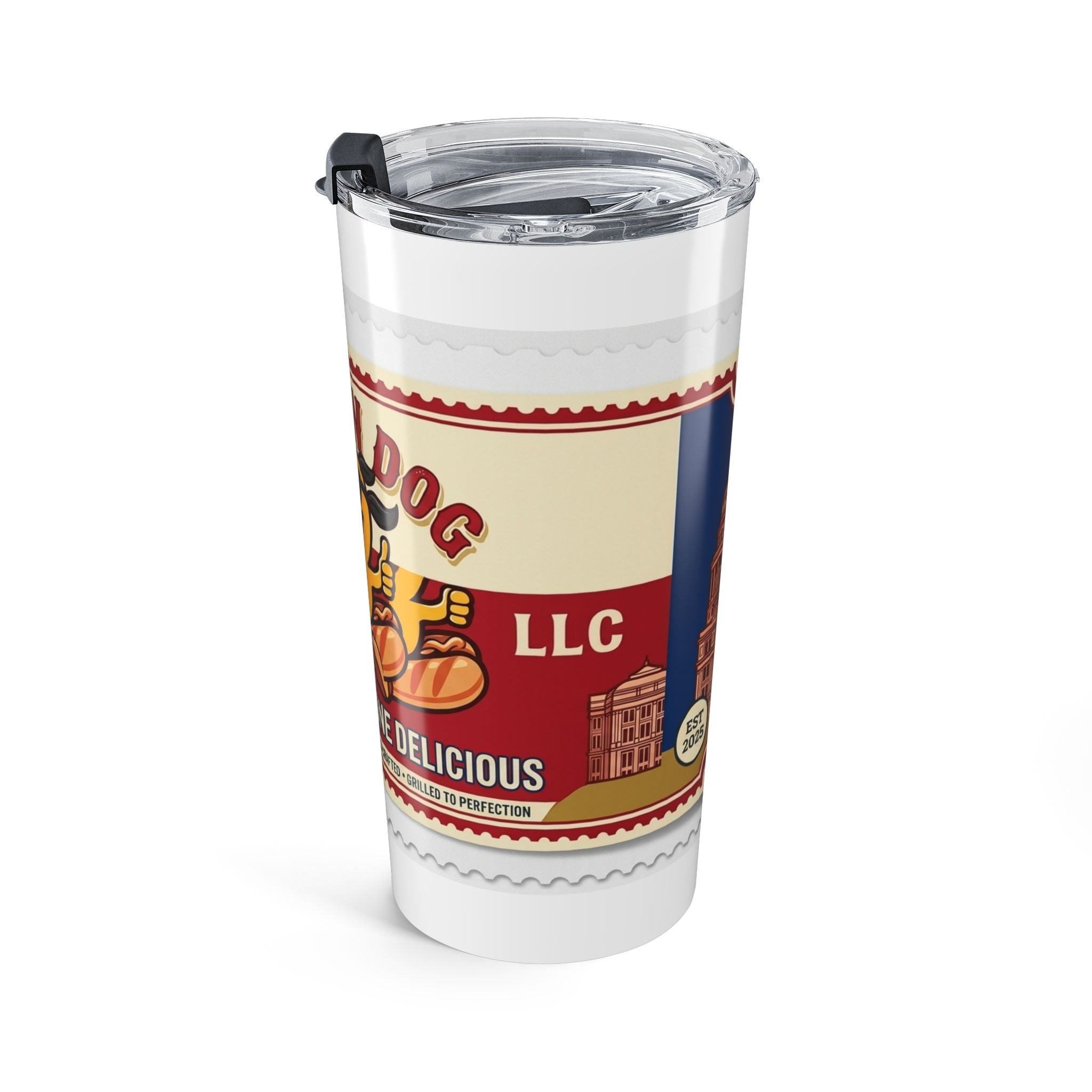Rollin Dogs Alamo Tumbler 20oz – Retro Hot Dog & Capitol Travel Insulated Cup