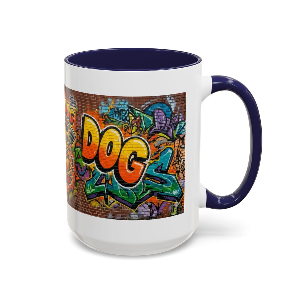 Rollin' Dog Graffiti Coffee Mug — Fun Hot Dog Street Art Accent Mug (11/15oz)