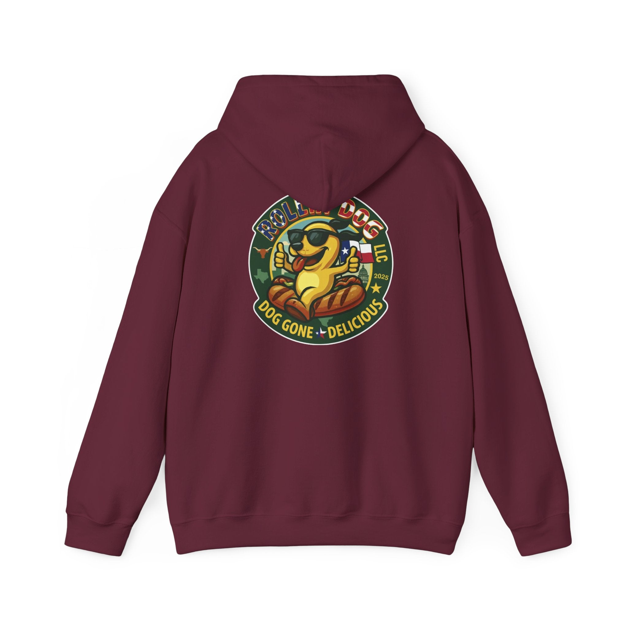 Hoodie - Retro 'Dog Gone Delicious' Hot Dog Mascot Pullover