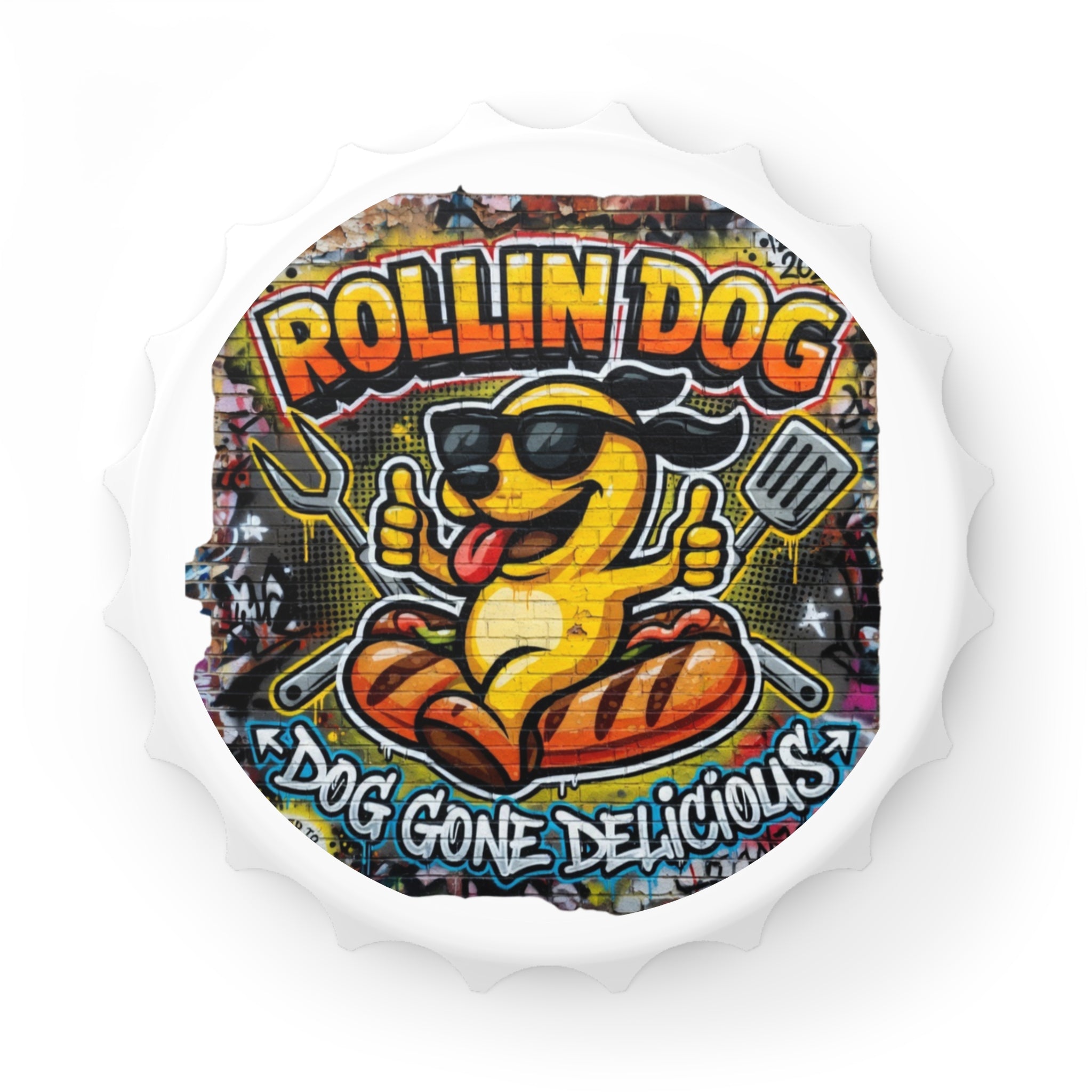 Rollin Dog Bottle Opener — 'Dog Gone Delicious' Novelty Beer Cap Opener