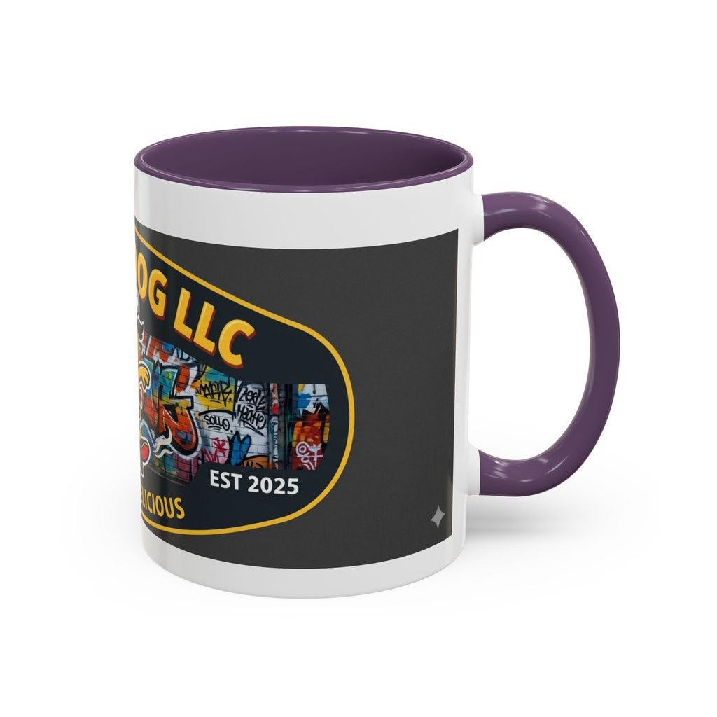 Rolling Dog Coffee Mug — 'Dog Gone Delicious' Skateboard Hot Dog Design