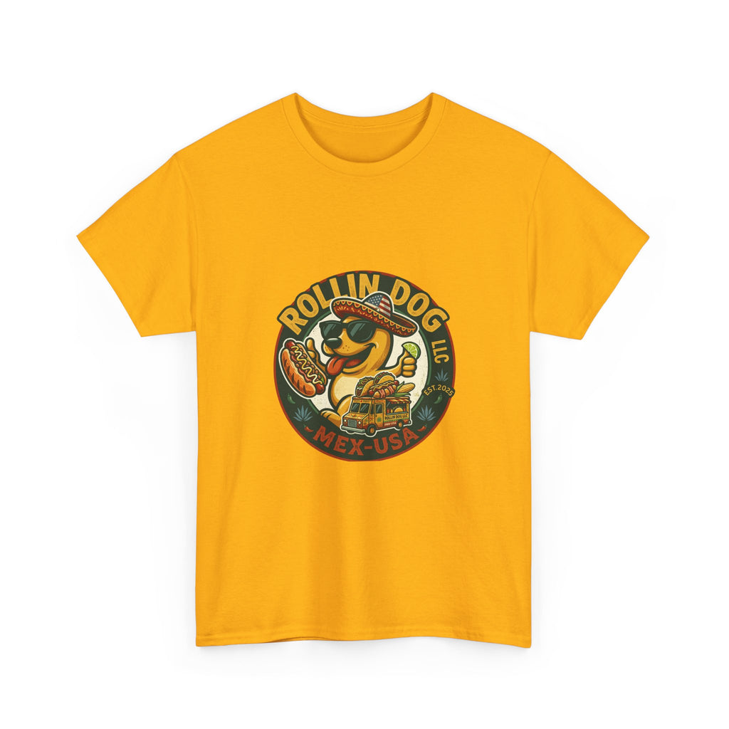Rollin' Dog Hot Dog T-Shirt – Retro Mexican Street Food Graphic Tee